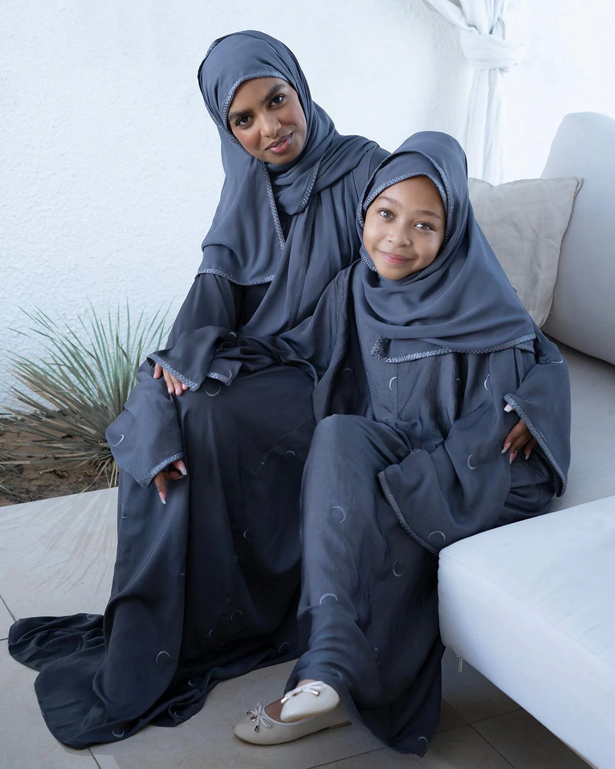 Grey Ahlam Prayer Abaya-Kids - Image 7