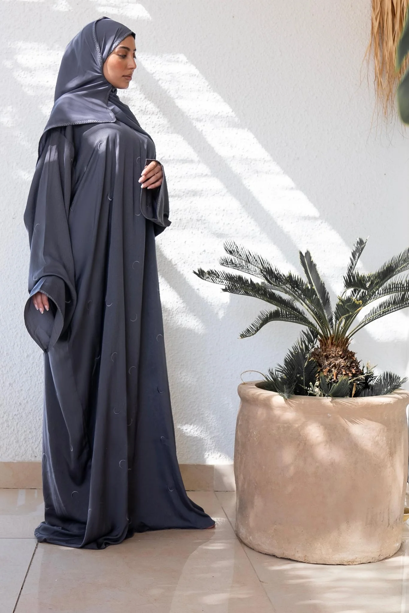 Grey Ahlam Prayer Abaya-Women - Image 3