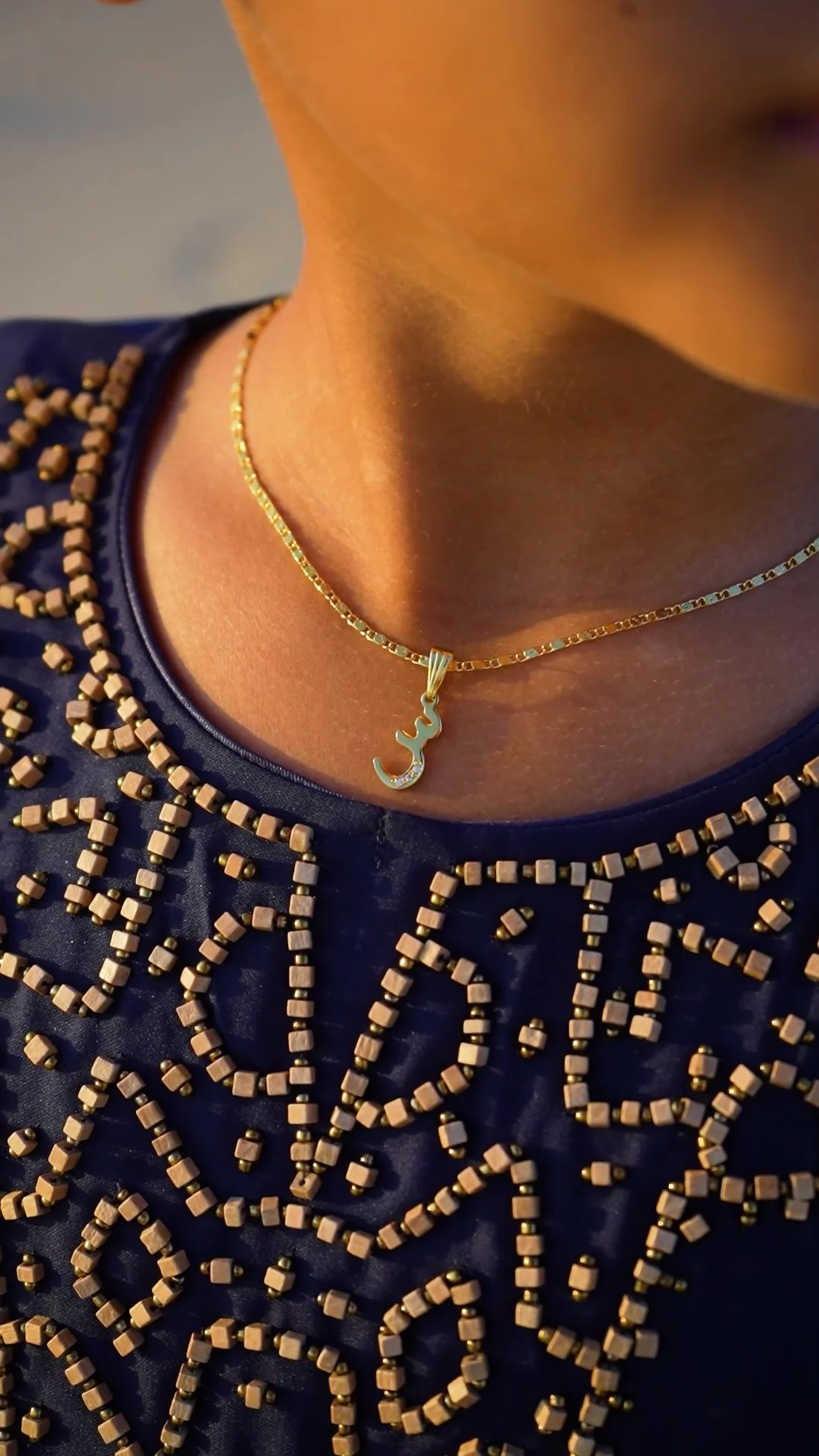 Arabic Initial Necklace - Gold - Image 5