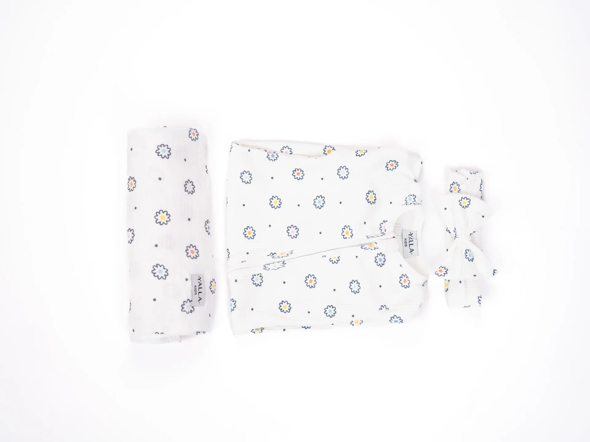 Baby Girl Flower romper and muslin set - Image 2