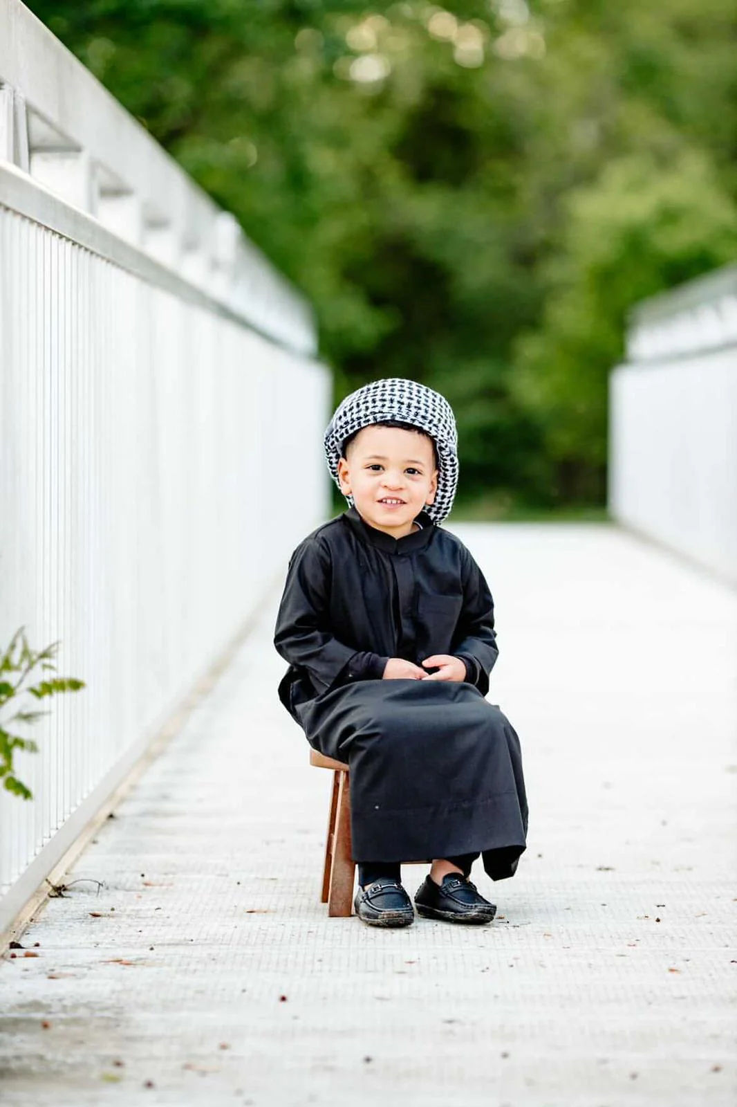Black Kuwaiti Dishdasha-Kids - Image 3