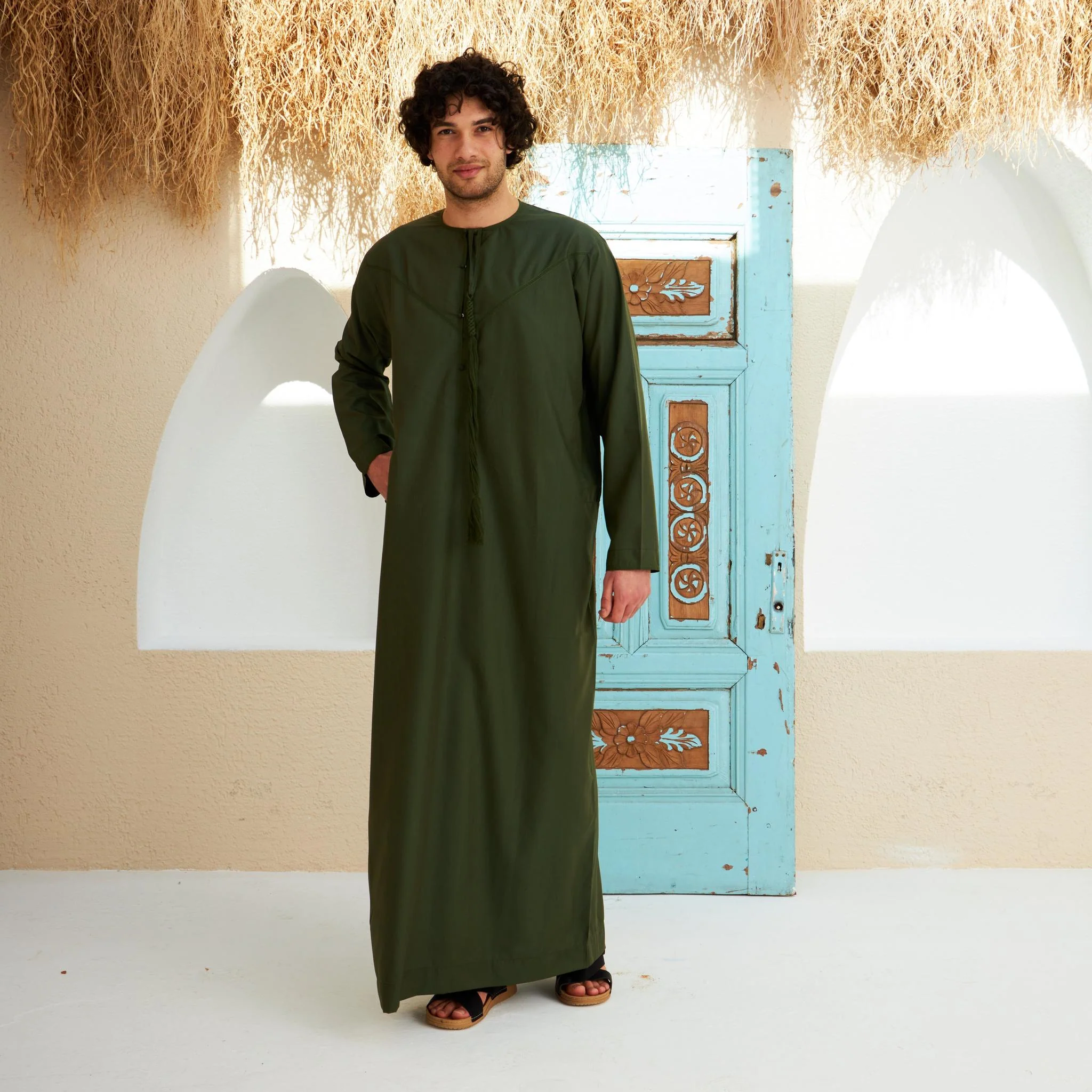 Khaki Green Emirati Kandora - Babies - Image 3