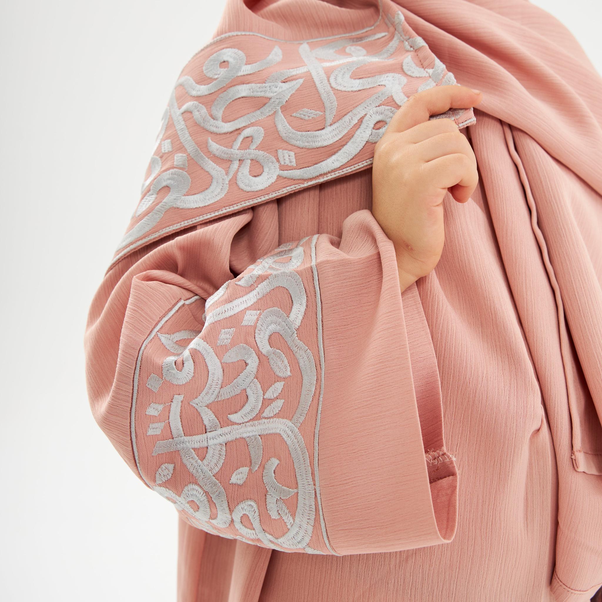 Pink Layali Prayer Abaya - Kids - Image 3