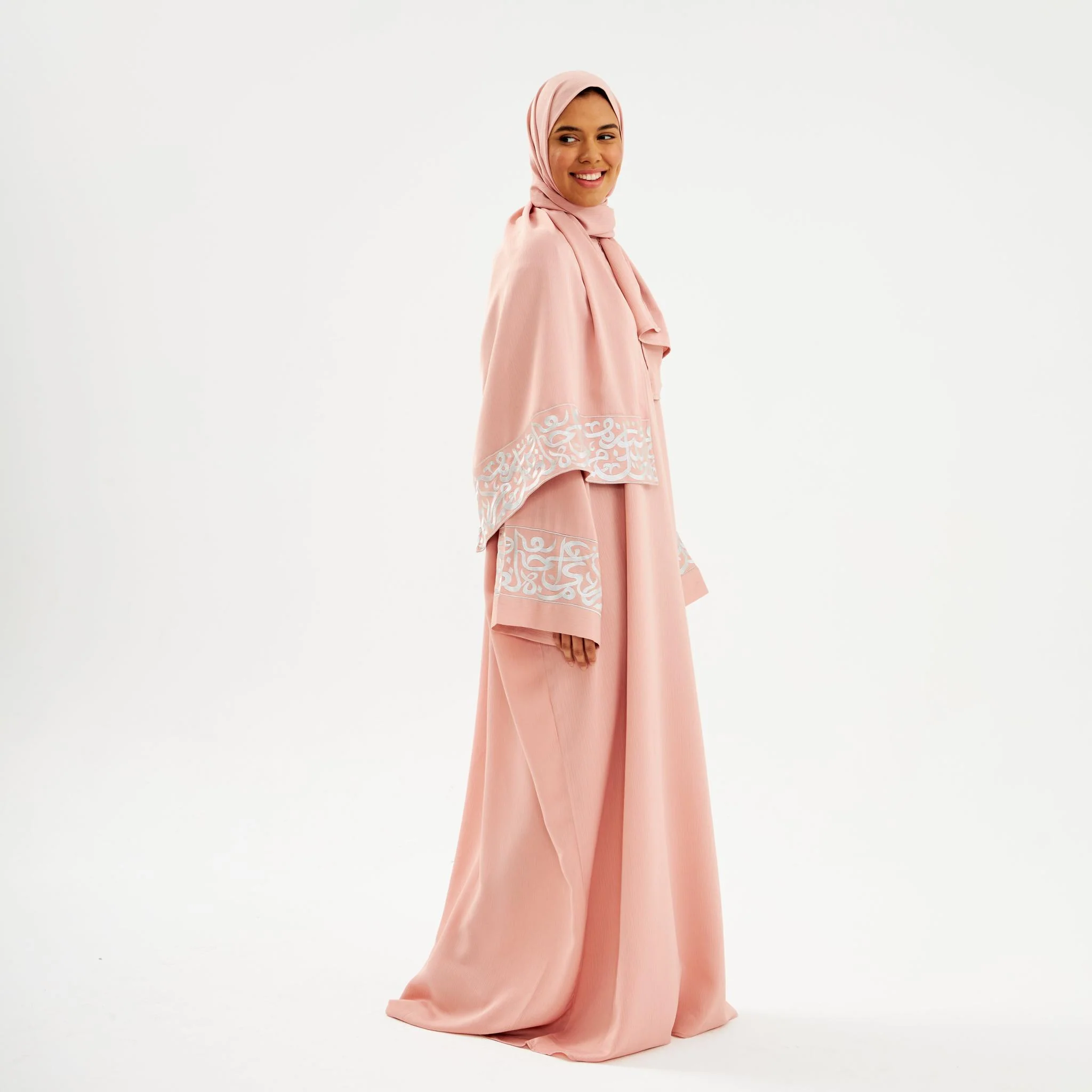 Pink Layali Prayer Abaya - Kids - Image 5