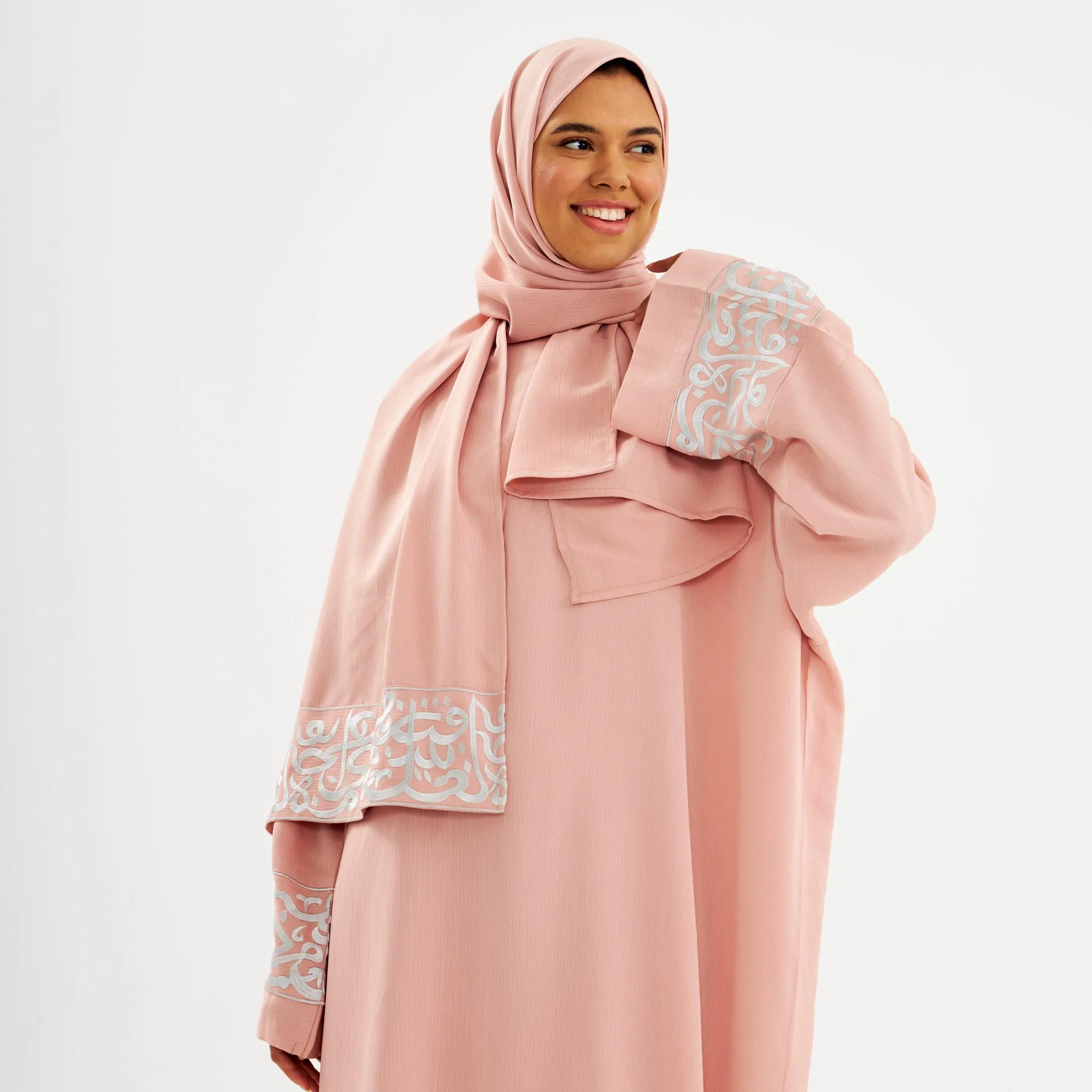 Pink Layali Prayer Abaya - Kids - Image 6