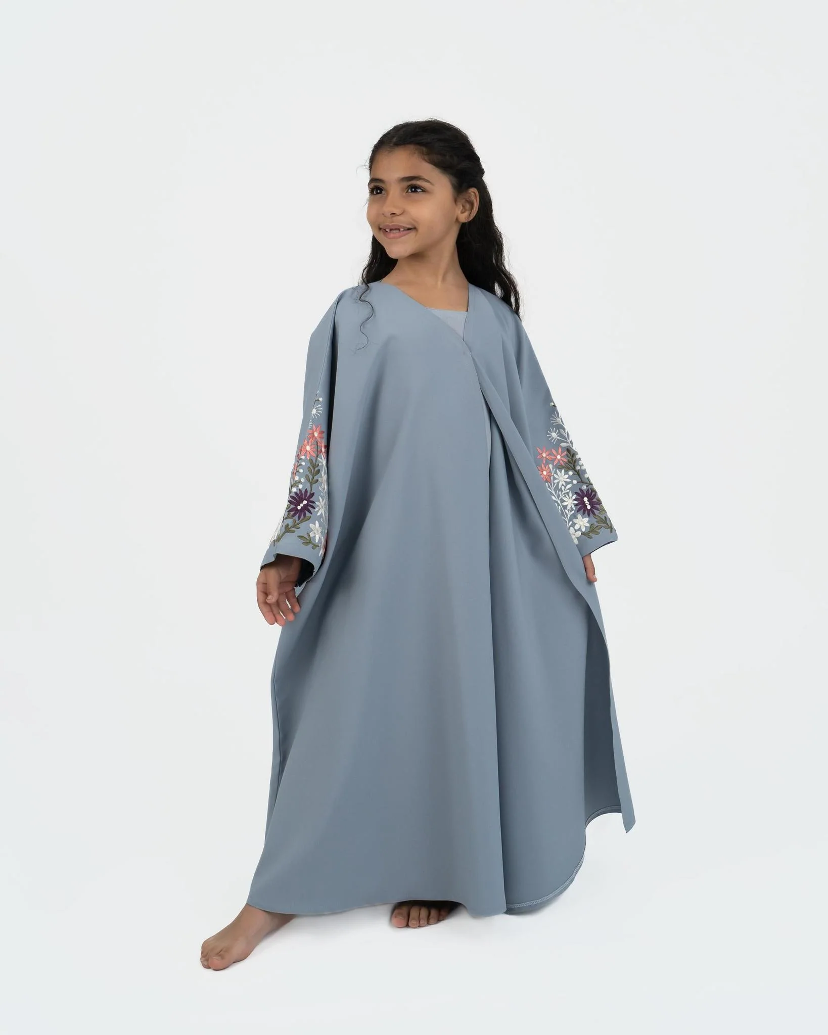 Zahra Abaya Grey- Kids - Image 5
