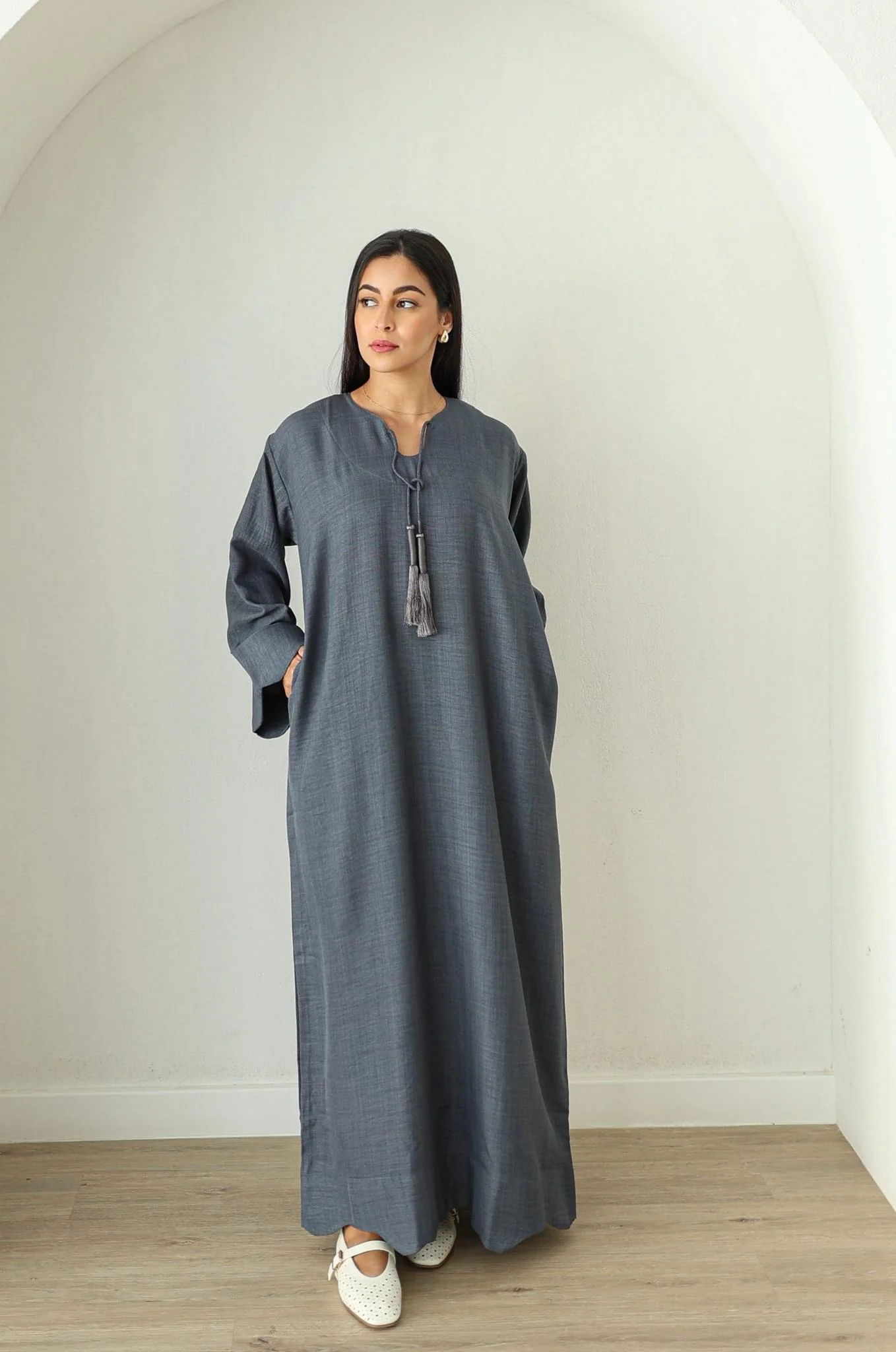 Huda Linen Kaftan Women - Image 5