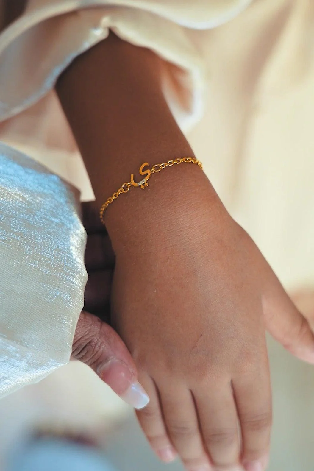 Ladybug Arabic Initial Bracelet Gold - Women - Image 4