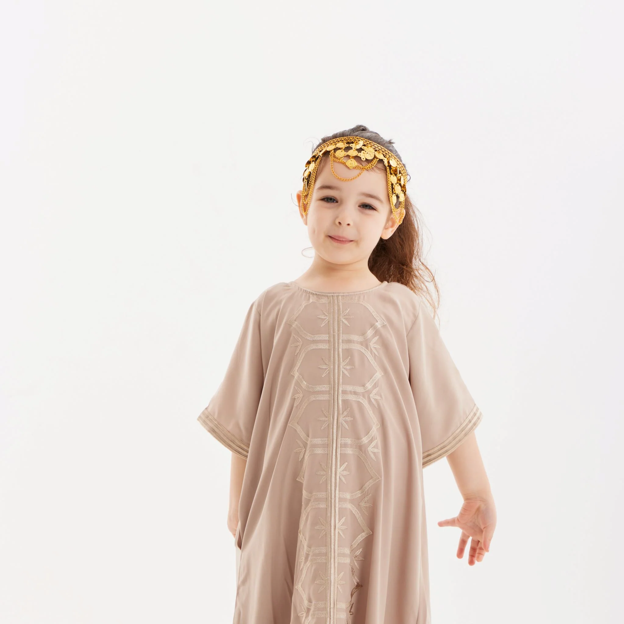 Malika Abaya Beige - Kids - Image 4