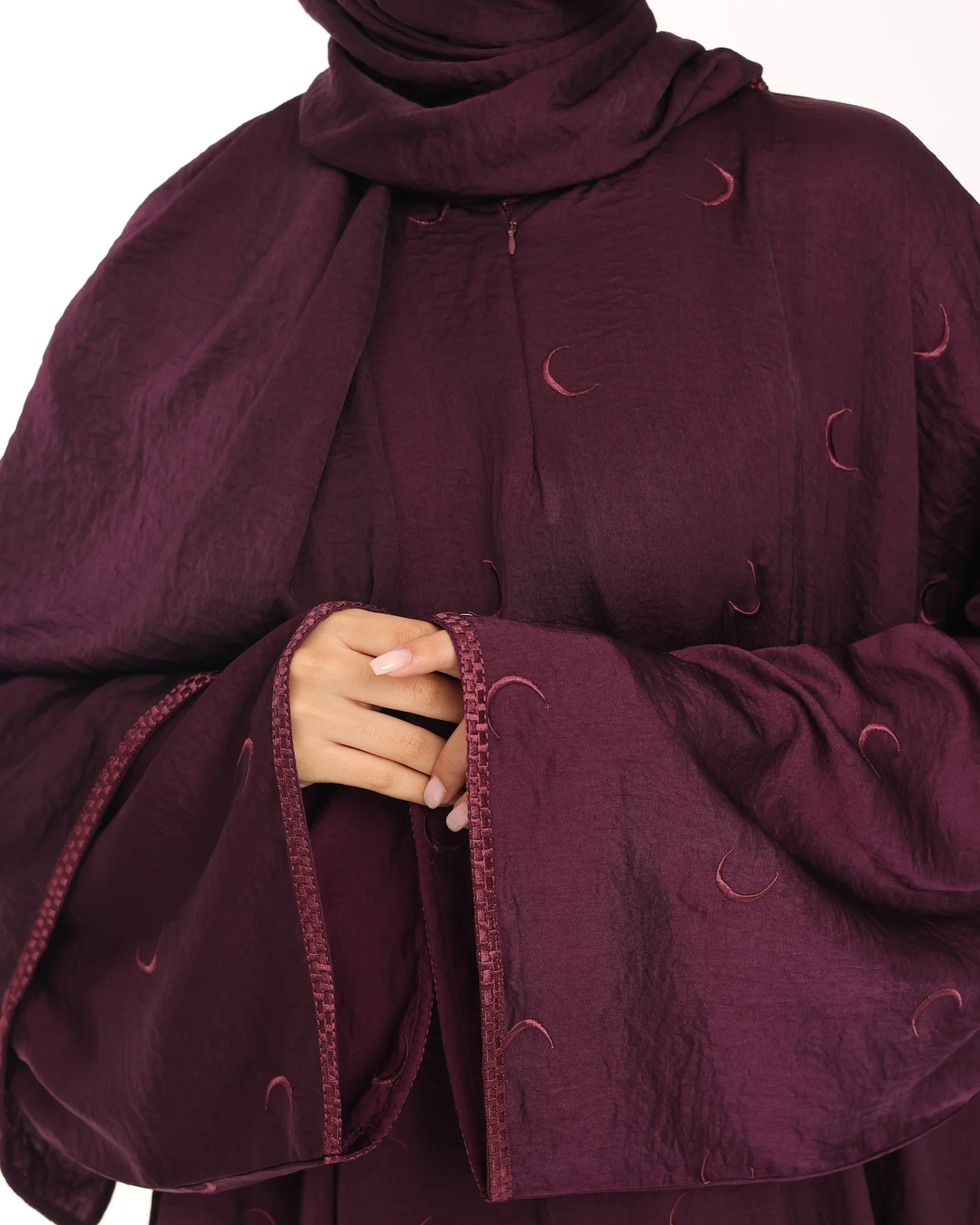 Maroon Ahlam Prayer Abaya-Kids - Image 3