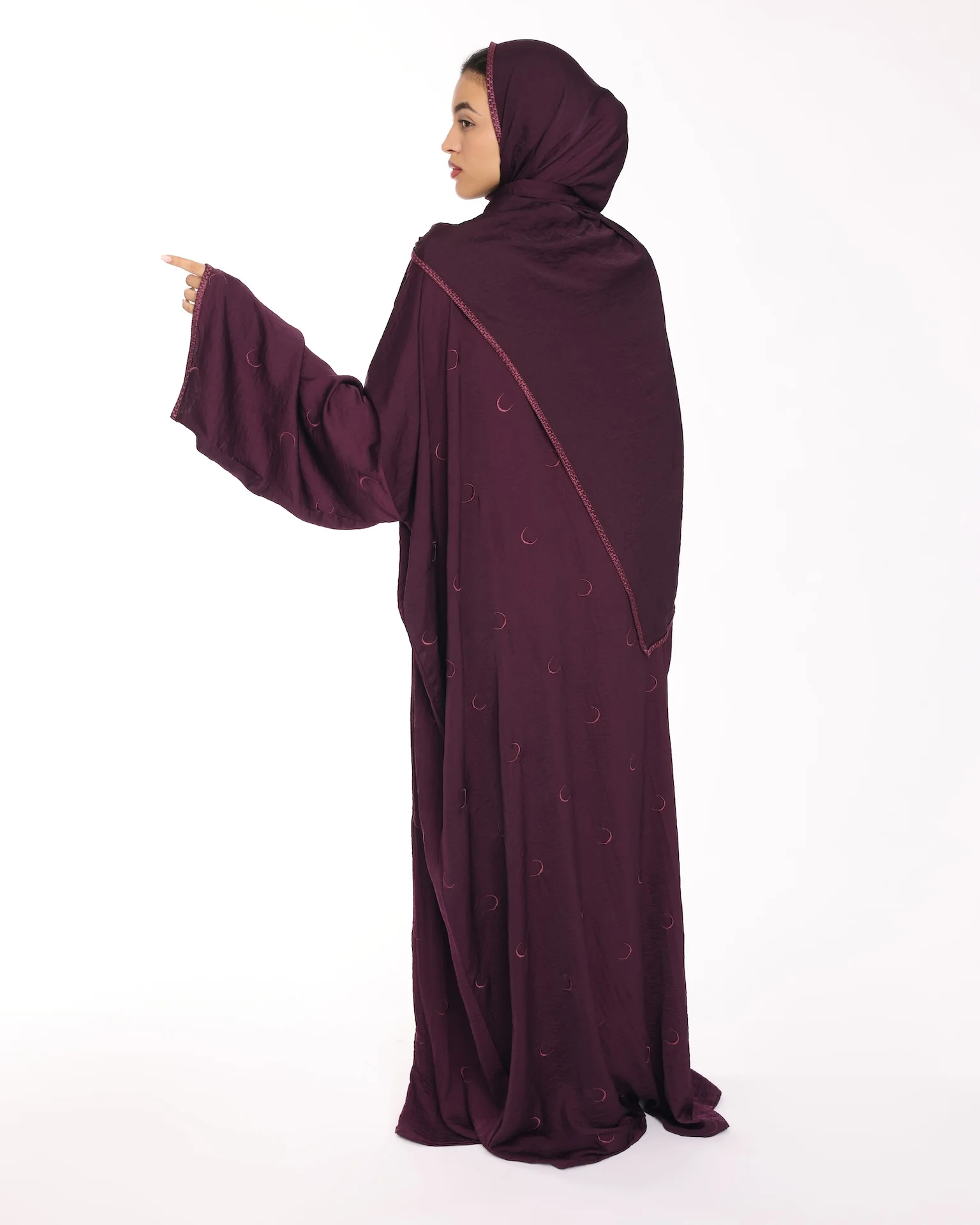 Maroon Ahlam Prayer Abaya-Women - Image 3