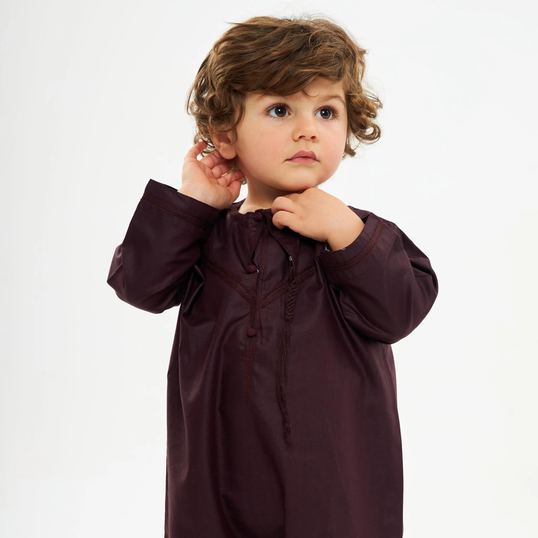 Maroon Emirati Kandora-Mens - Image 4