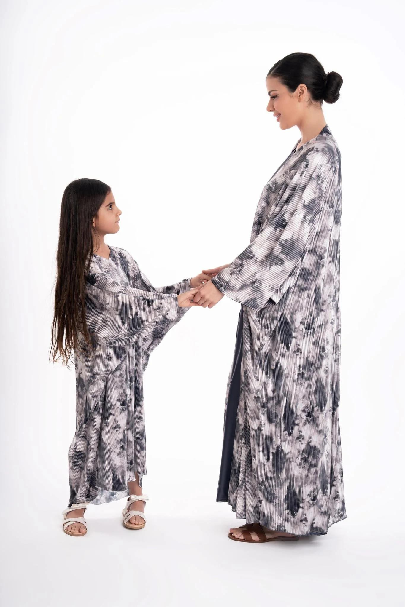Ruba Grey Printed Kaftan Kids - Image 3