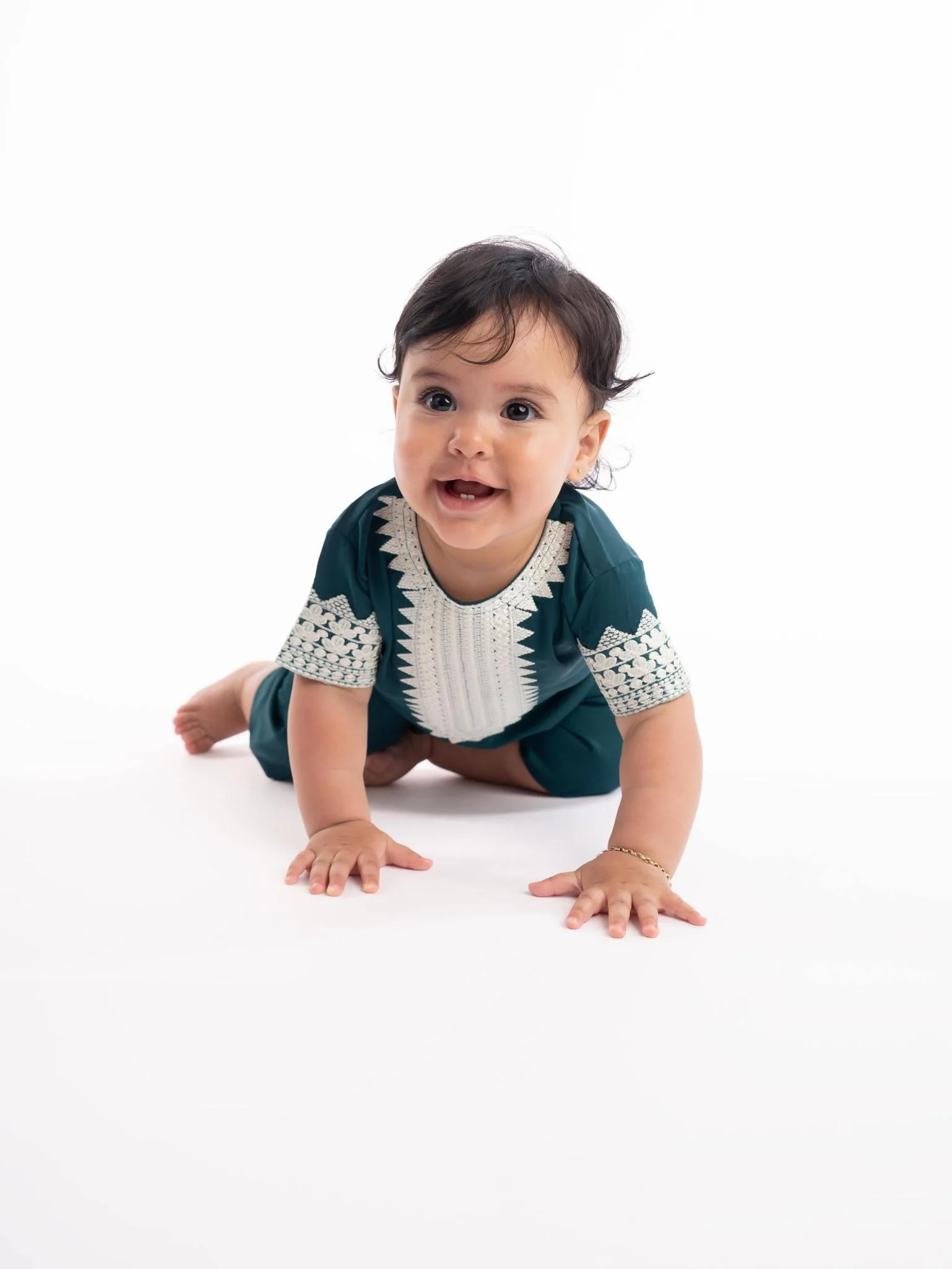 Sereen Green Jalabeya-Babies - Image 3