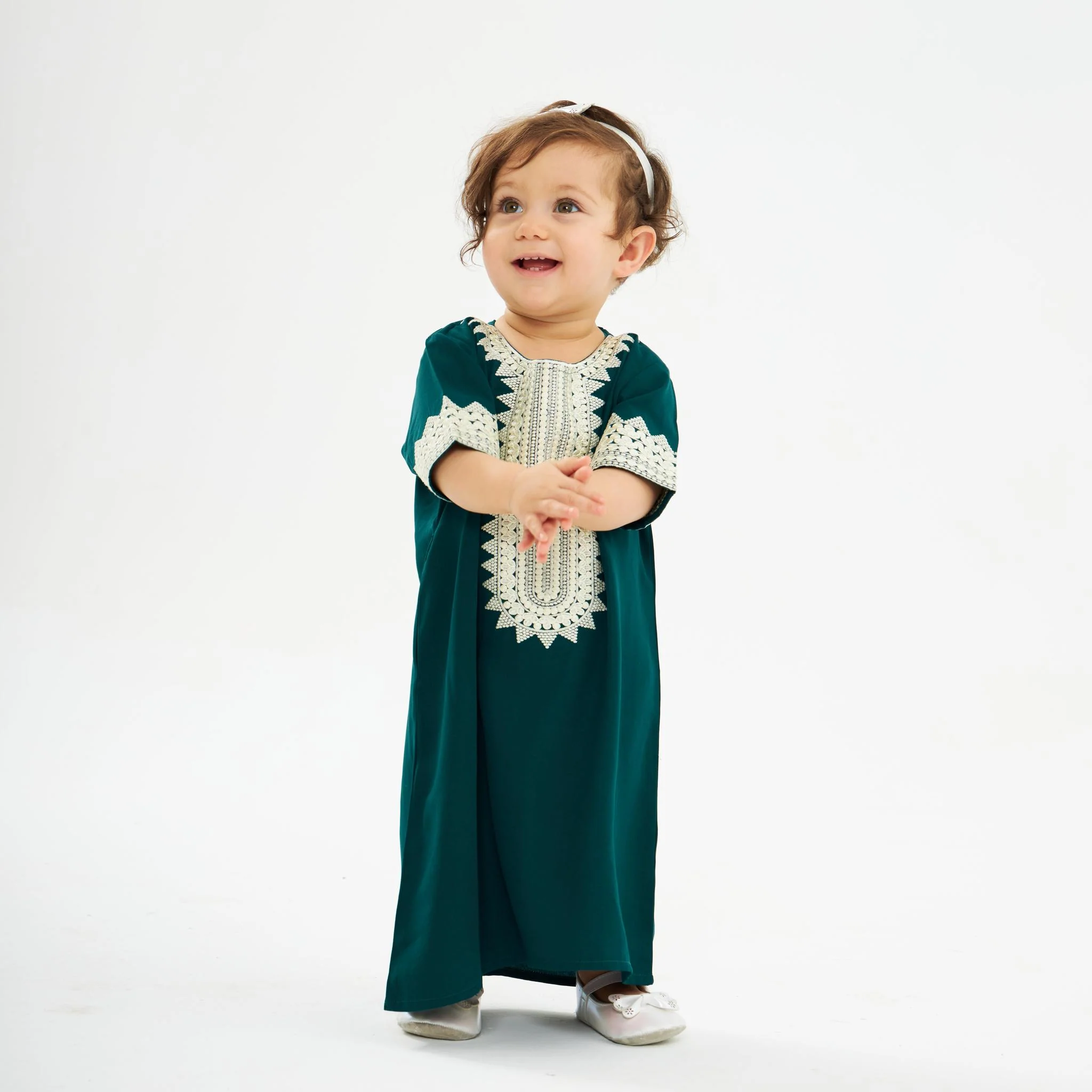 Sereen Green Jalabeya-Babies - Image 4
