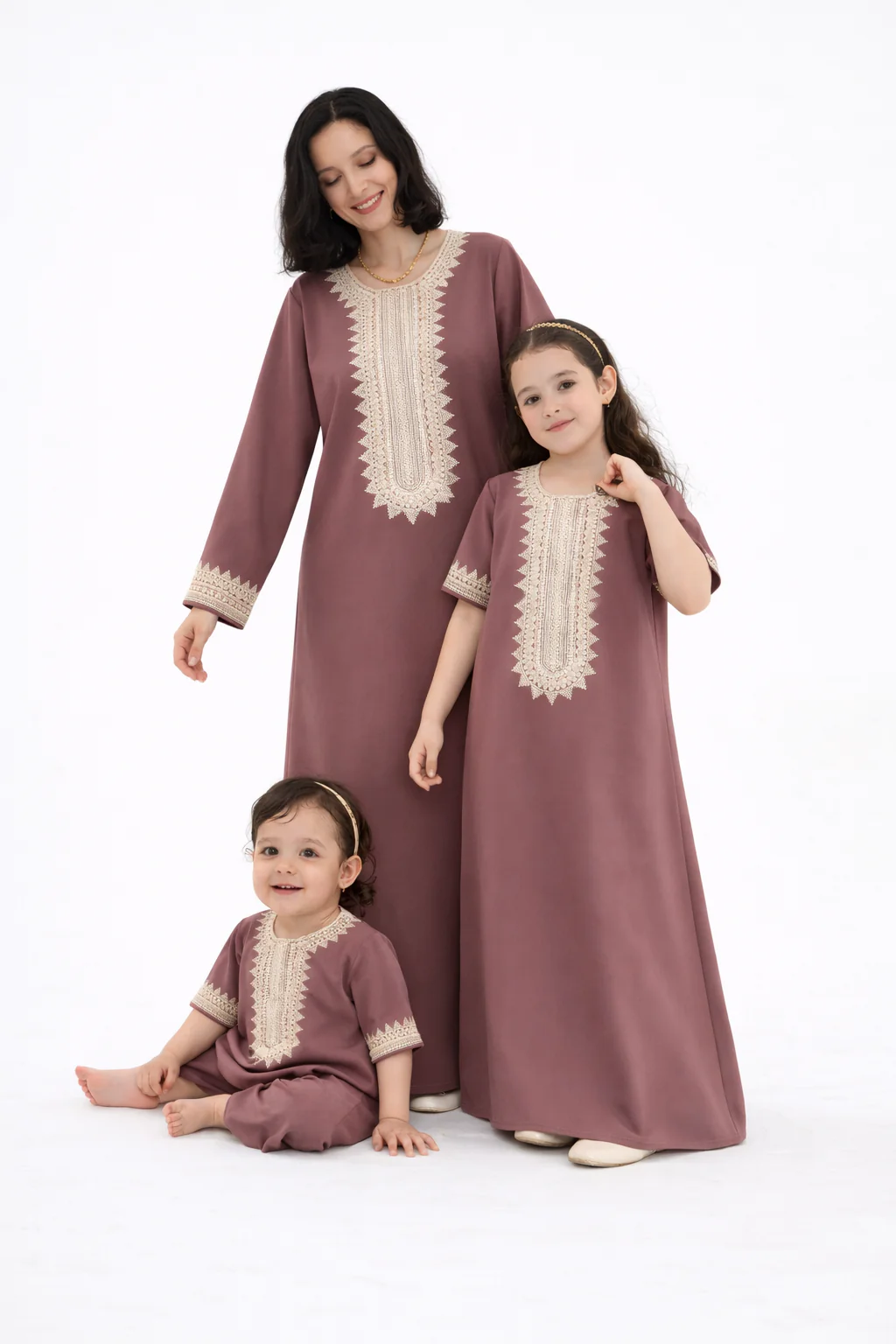 Sereen Dusky Taupe Jalabeya-Babies - Image 2