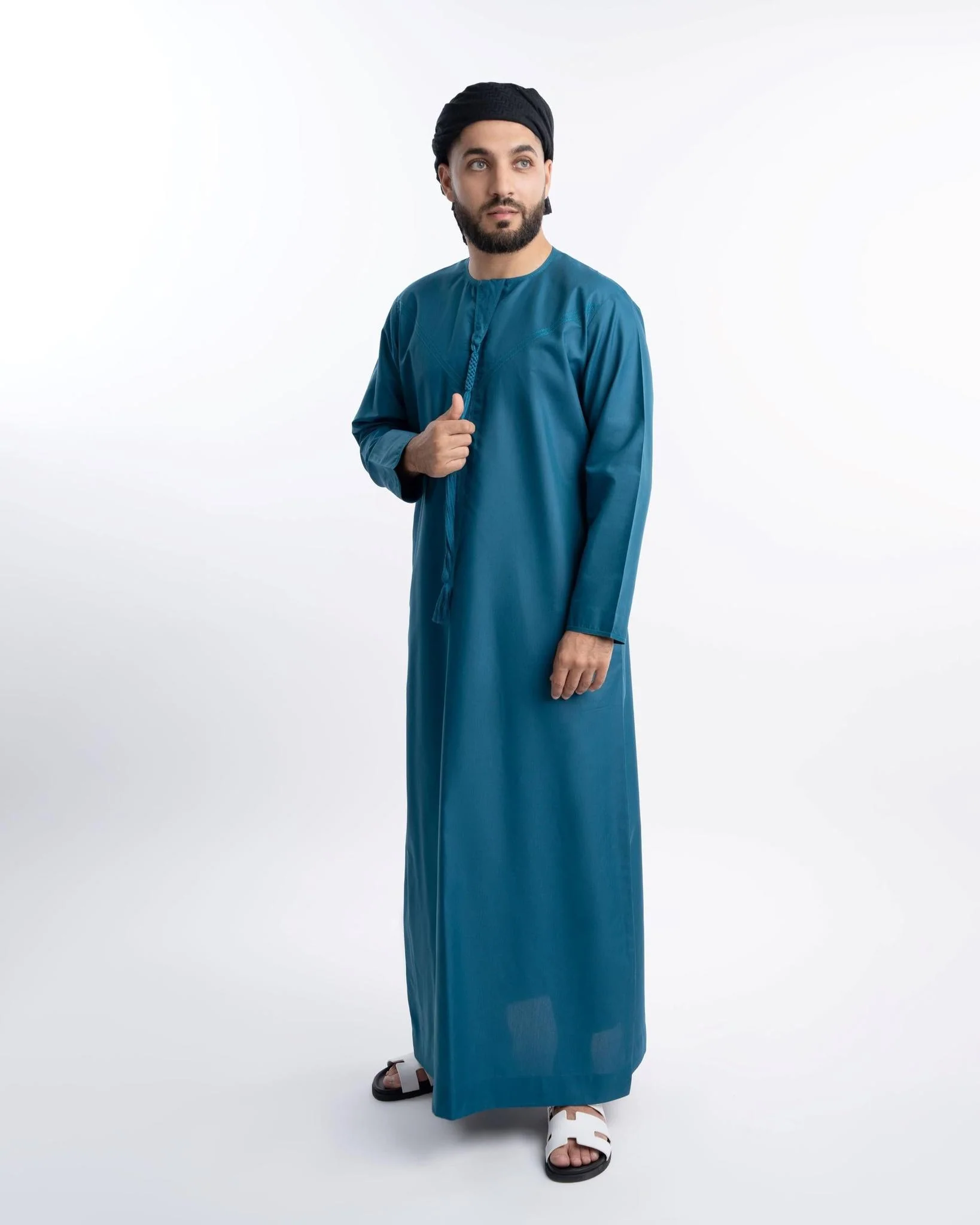 Teal Blue Emirati Kandora - Men - Image 5